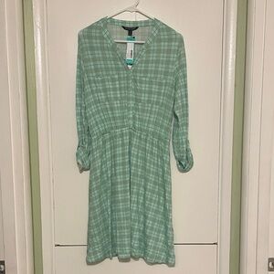 41 Hawthorn Mint Checkered Long Sleeve Dress women’s medium -NWT